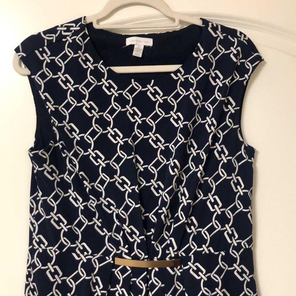 Navy & white dress, size M